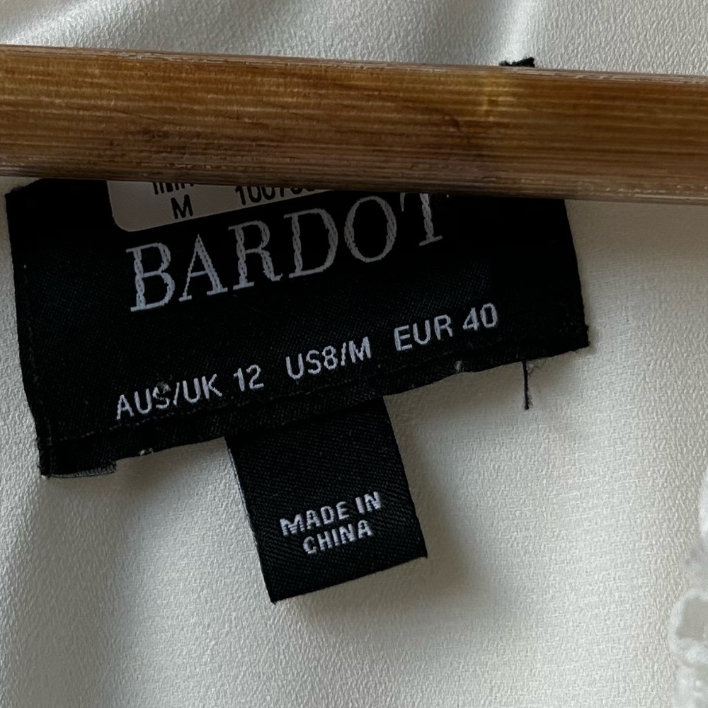 Bardot White Swiss Dot Ruffle Mini Dress - Picture 12 of 15